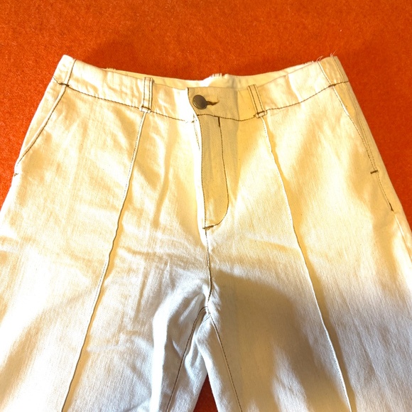 Zara ecru low rise topstitched bootcut jeans NWT - Picture 8 of 14